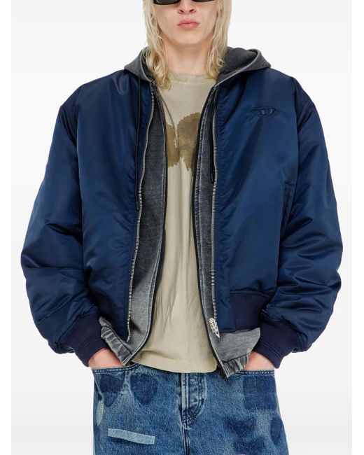 DIESEL Blue W-Type-D1 Winter Jacket for men