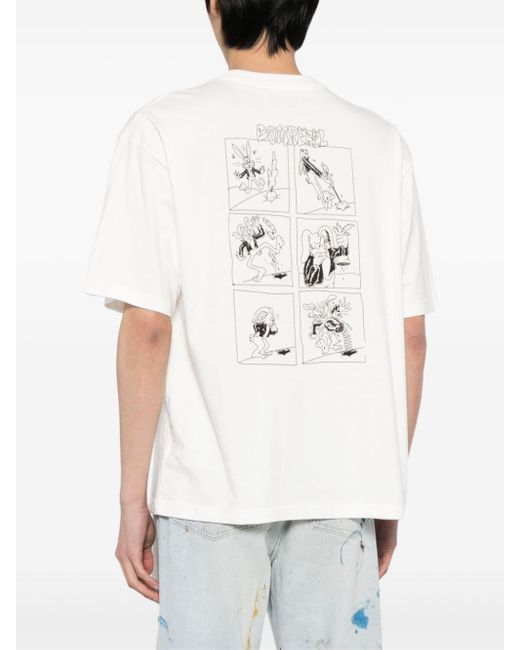 T-shirt con stampa grafica Wabbit di DOMREBEL in White da Uomo
