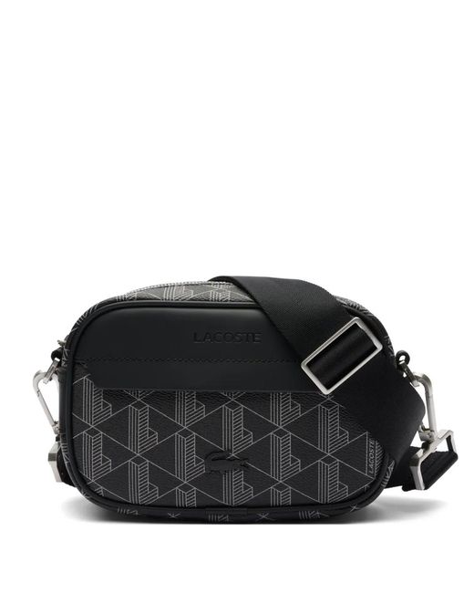 Lacoste Black The Blend Geometric-Pattern Cross Body Bag for men