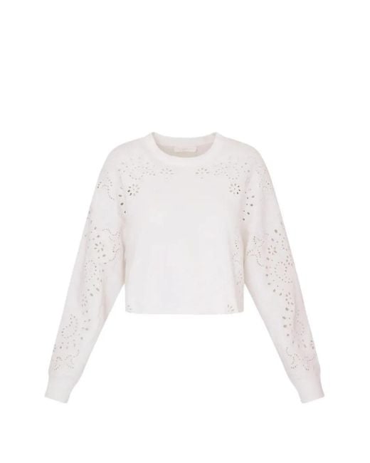 LoveShackFancy White Lalo Bandana Sweatshirt