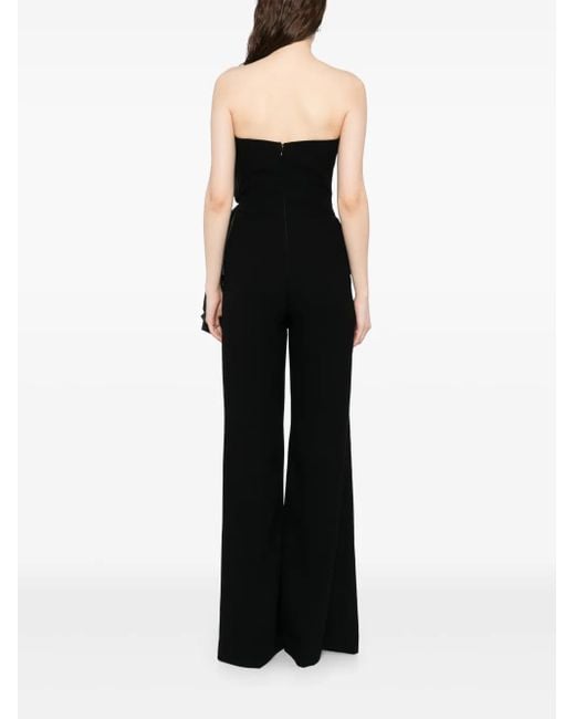 Saiid Kobeisy Black Voluminous Draped Moulage Jumpsuit