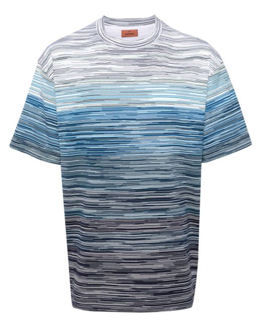 T-Shirt A Righe di Missoni in Blue da Uomo