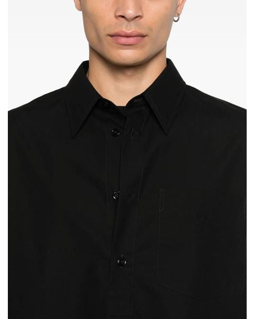Gucci Black Button-Fastening Drawstring Shirt for men