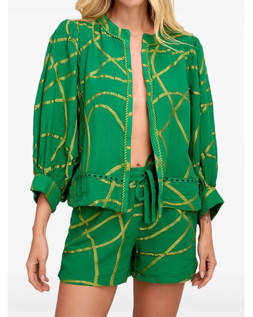 Pearl & Caviar Green Zakar Shrug Jacket