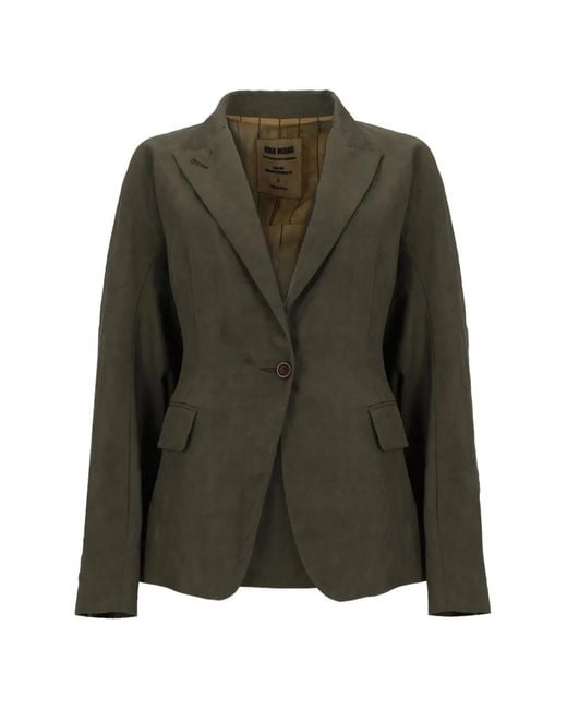 Uma Wang Green Single-Breasted Blazer