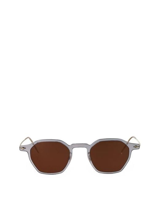 Lindberg Brown Geometric-Frame Sunglasses for men