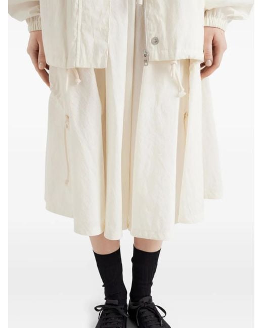 Prada Natural Cotton-Blend Midi Skirt