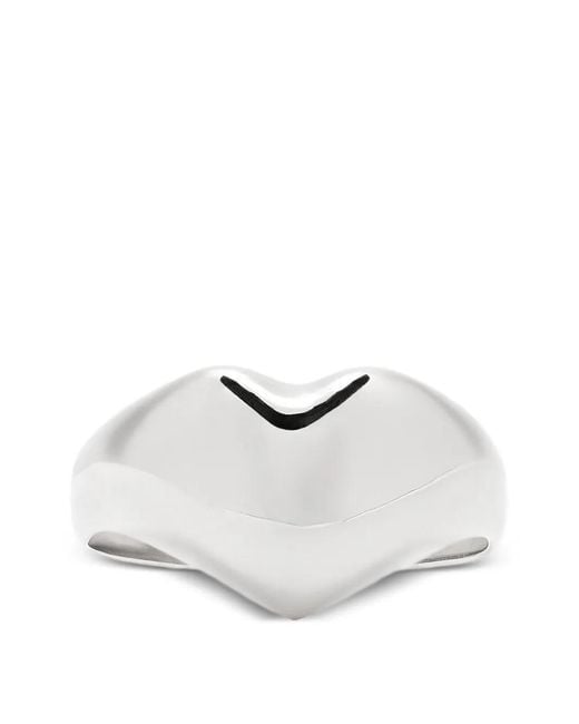 Annika Inez White Heart-Motif Rings