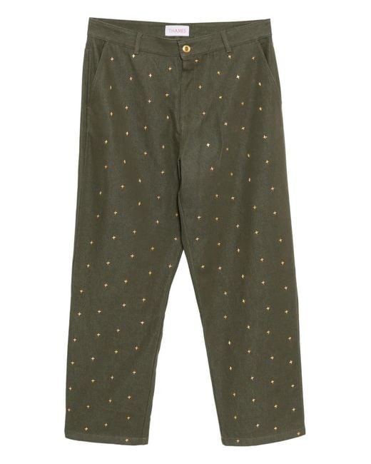 Thames MMXX Green Jean À Ornements Métalliques for men