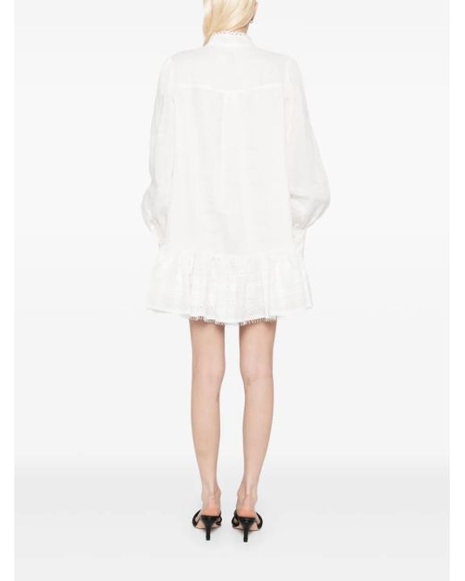Aje. White Cloud Embroidered Dress