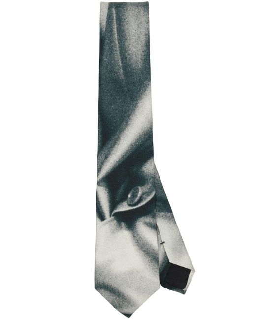 Paul Smith Blue Trompe L'oeil-print Silk Tie for men