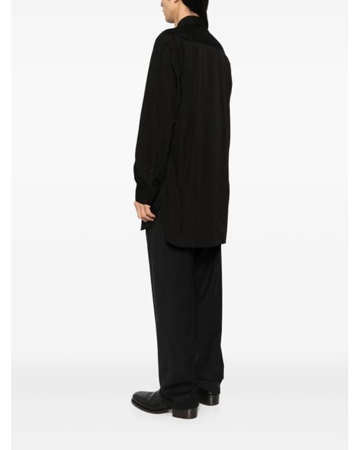 Yohji Yamamoto Black Broad Triple-Collar Shirt for men