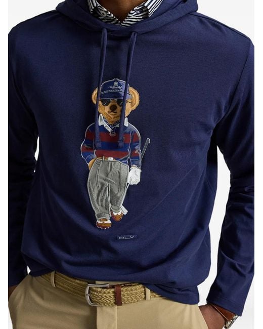 Ralph Lauren Blue Polo Bear Hoodie for men