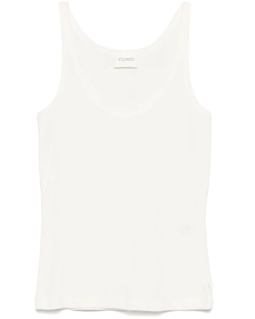 Closed White Strap Top