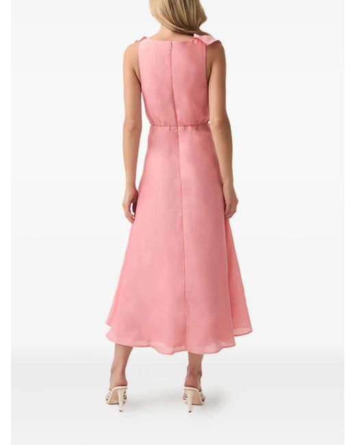 Aje. Pink Genesis Ruffled Midi Dress