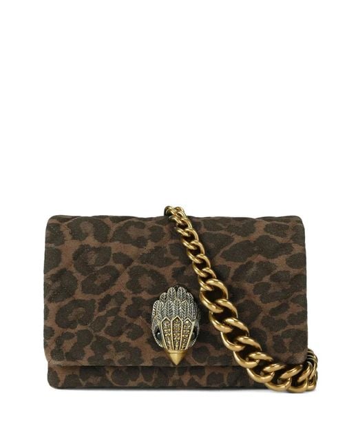 Kurt Geiger Brown Mini Kensington Leopard-Print Cross Body Bag