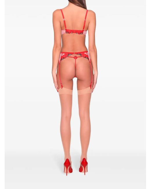 Fleur du Mal Pomodoro Embroidered V-String