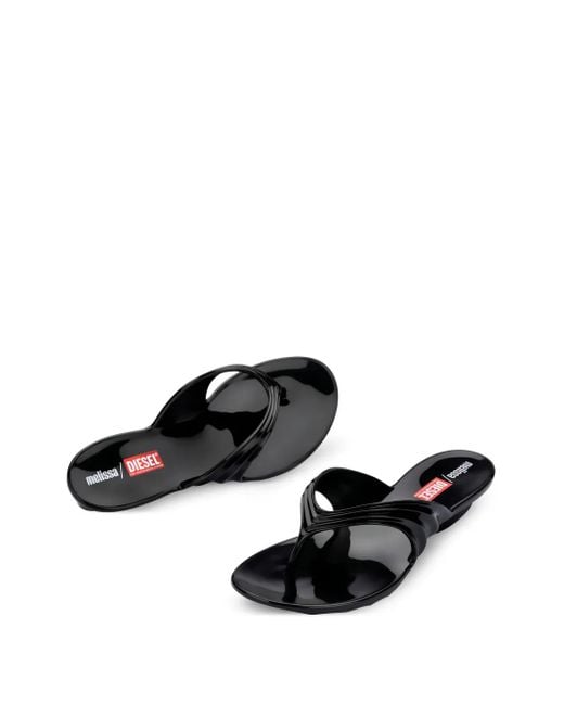 Melissa Black X Diesel Flip-Flops mit Zehensteg