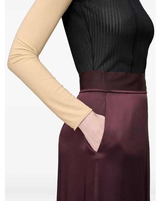 Maison Margiela Purple Satin Midi Skirt