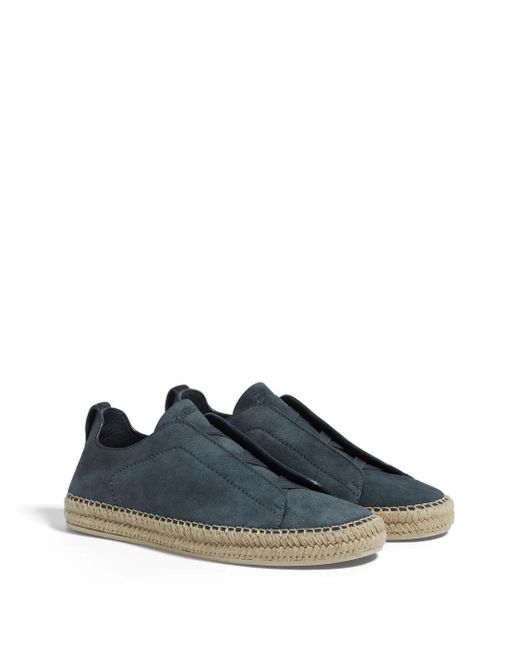 Zegna Blue Triple Stitch Espadrilles for men