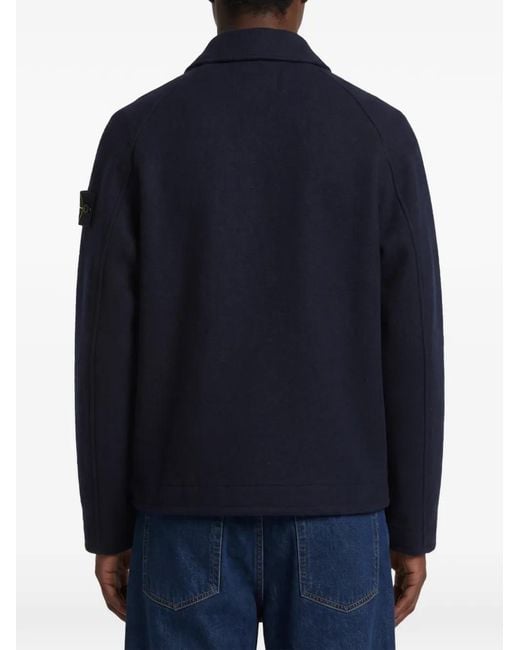 Stone Island Blue Logo-Patch Jacket for men