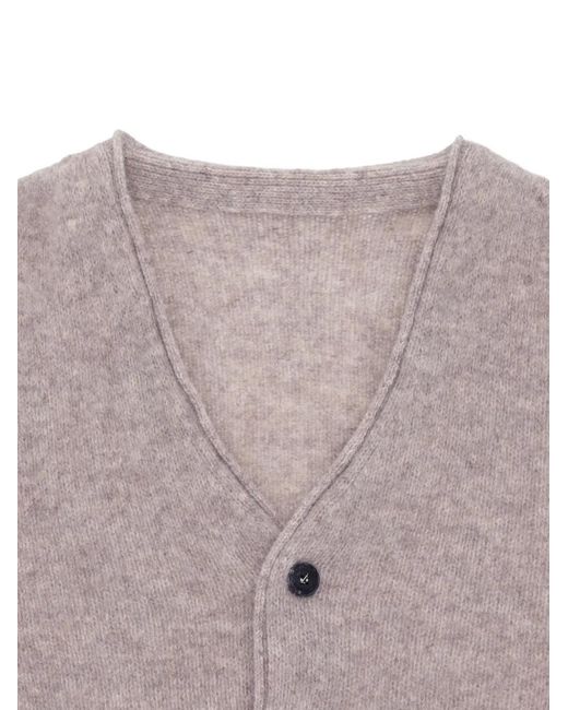 Fortela Gray Edmund Button Ribbed Cardigan for men