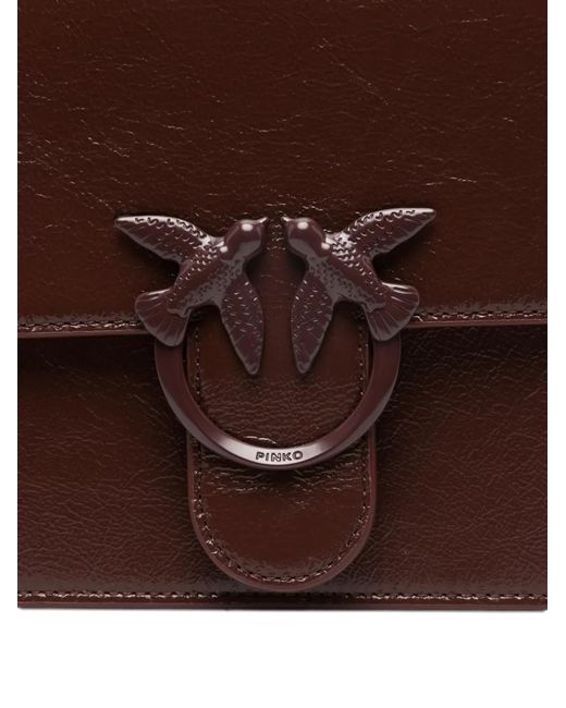 Pinko Brown Love One Logo-Plaque Tote Bag