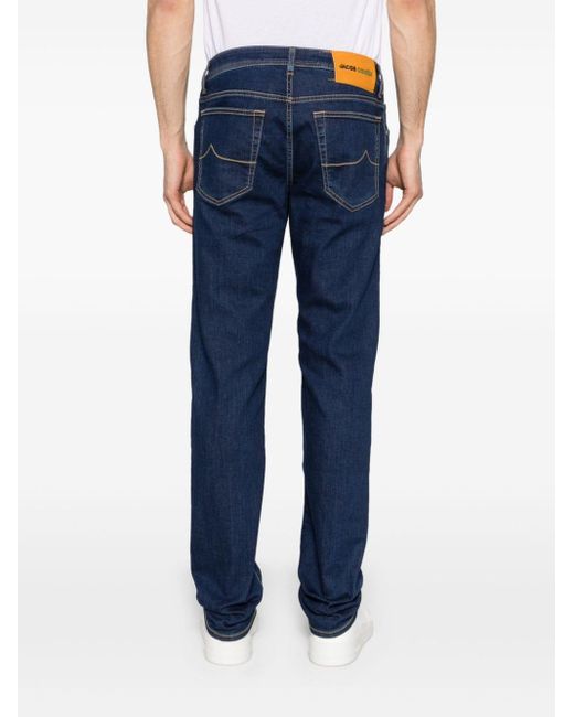 Jacob Cohen Bard Mid Waist Slim-fit Jeans in het Blue voor heren