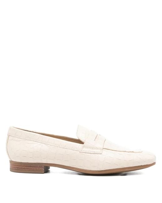 Geox Natural Marlyna Croc-Embossed Loafers