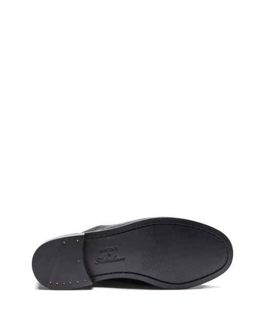 Suicoke Black Crocodile-Embossed Tassel Trainers