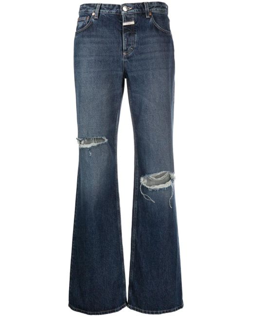 Closed Gillan Ripped Straight leg Jeans in Blue Lyst UK