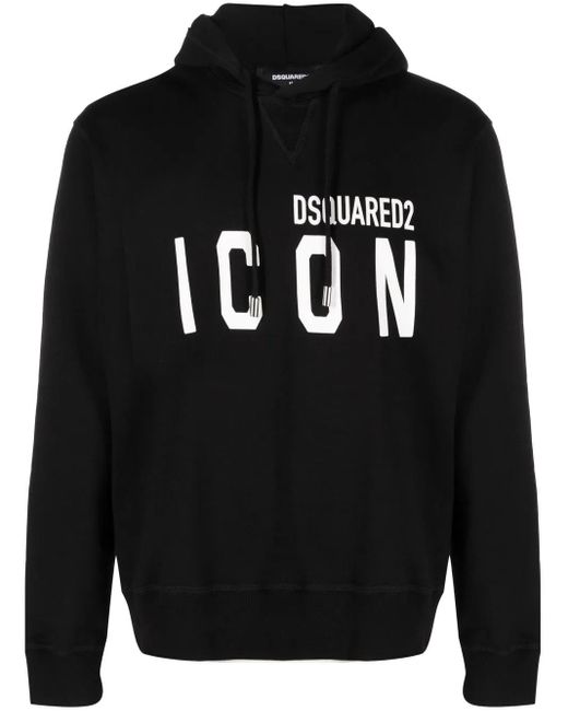 Sudadera Con Capucha Y Logo DSquared² de hombre de color Black