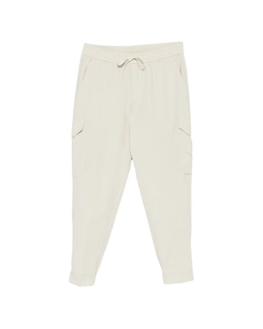 Boss White Drawstring Cargo Trousers for men