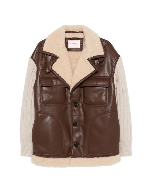 Iceberg Brown Panelled Coat