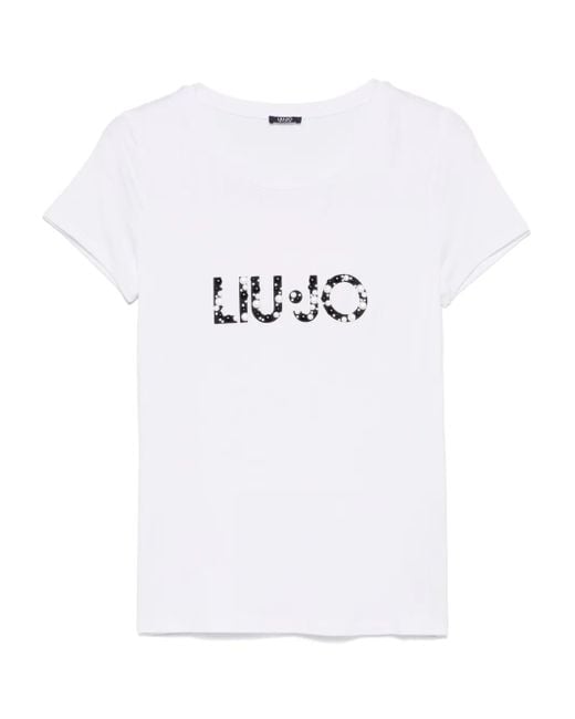 Liu Jo White T-Shirt Mit Logo-Print