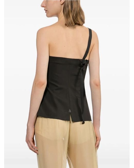 Paloma Wool Black Lali One-Shoulder Top