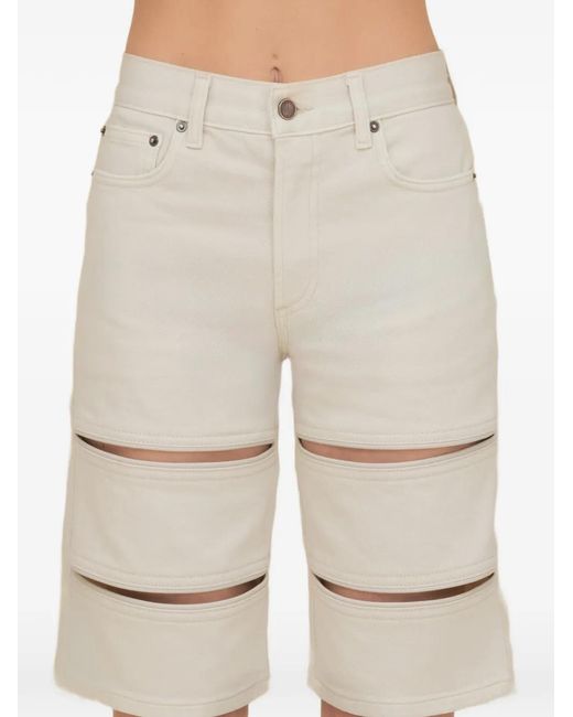 Contessa Mills Natural Arcana Cut-Out Denim Shorts
