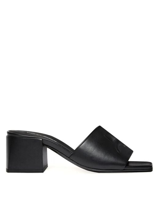 Courreges Black Square Open Toe Sandals