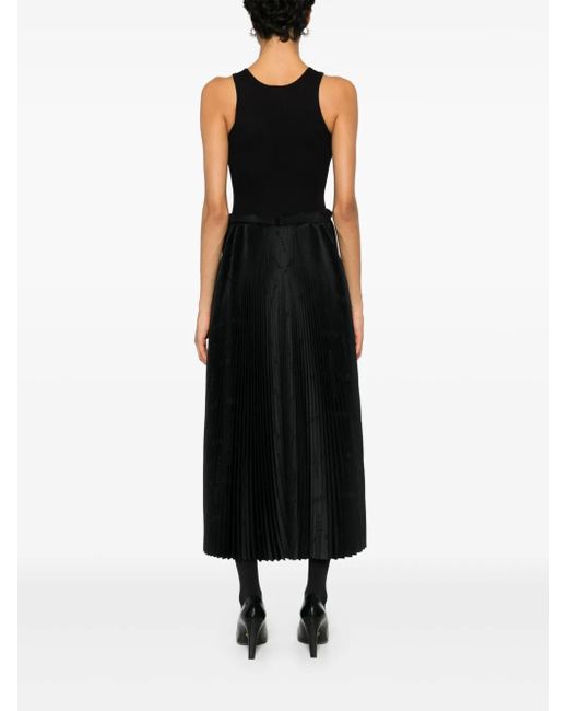 Balenciaga Black Bal Diagonal Midi Dress