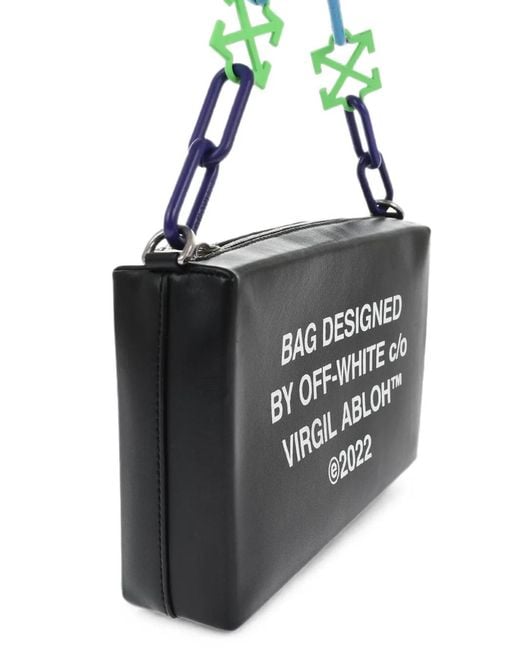 Off-White c/o Virgil Abloh Black Logo-Print Chain-Link Shoulder Bag