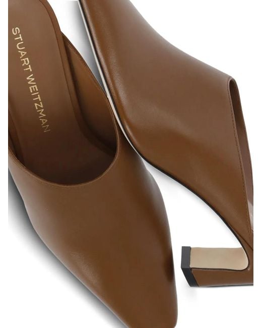 Stuart Weitzman Brown Stassi Pointed-Toe Mules