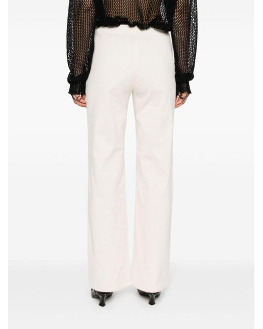 Our Legacy White Biker High-waist Straight Trousers