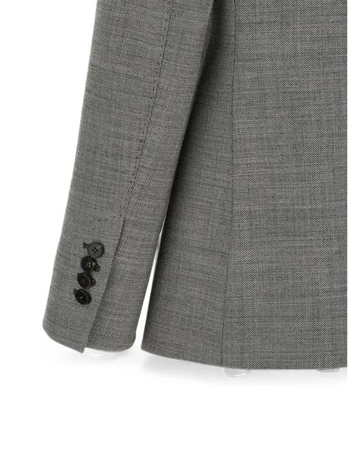 Alberto Biani Gray Double-Breasted Grisaille Blazer