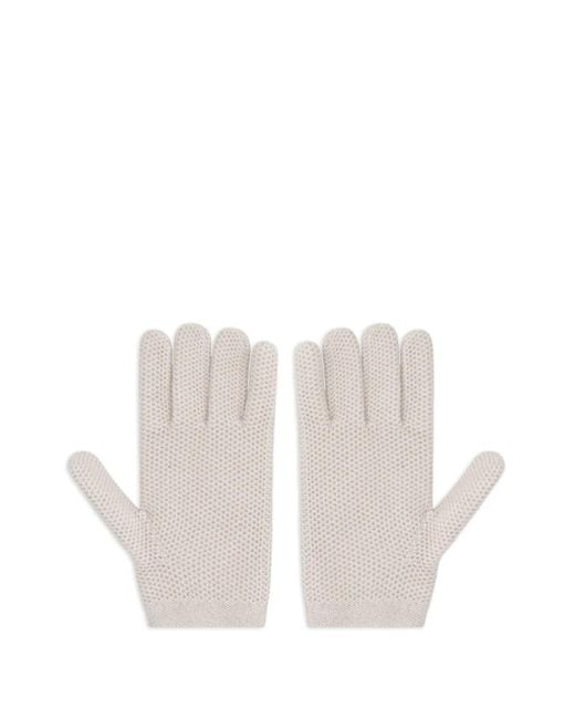 Moorer White Knitted Cashmere Gloves
