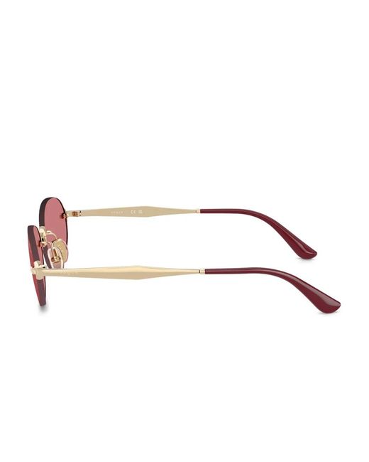 Vogue Eyewear Pink Rimless Oval-Frame Sunglasses