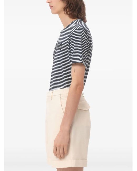 Valentino Garavani Gray Chez-Print Striped T-Shirt for men