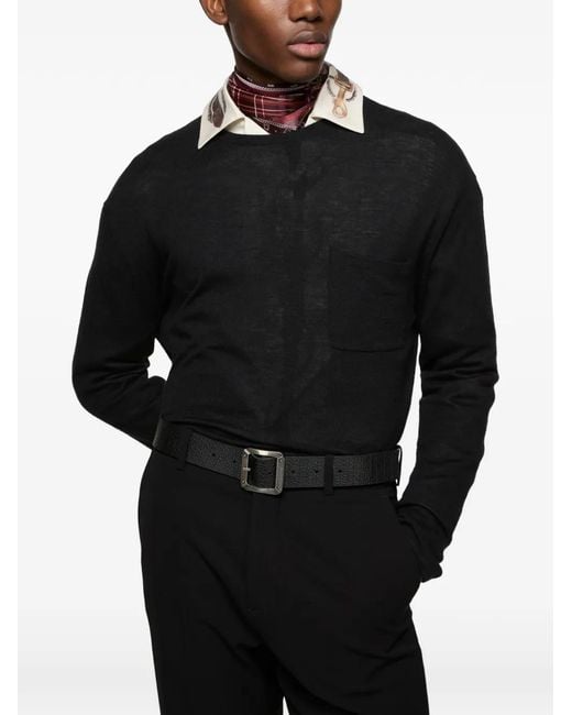 Acne Black Cashmere Knit Sweater for men