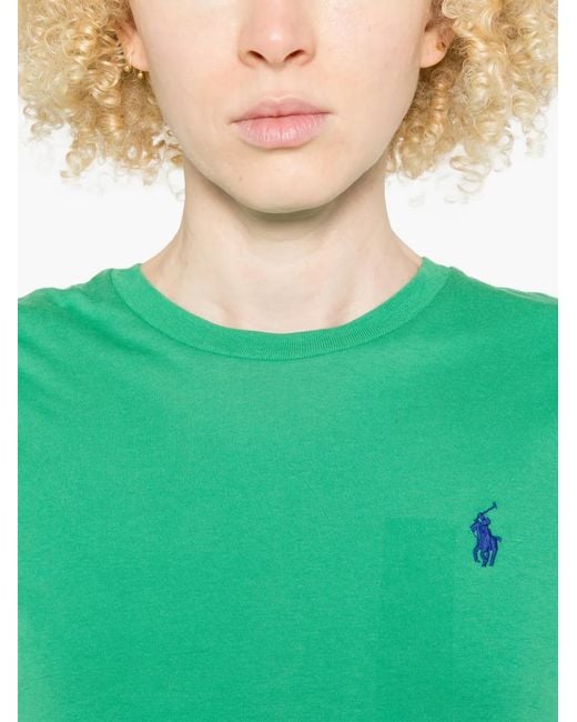 Polo Ralph Lauren Green Logo-Embroidered T-Shirt