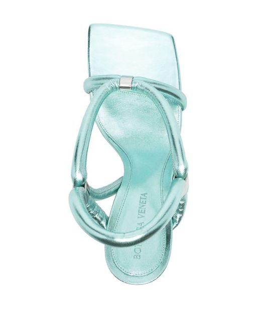 Bottega Veneta Blue 95mm Metallic Leather Sandals
