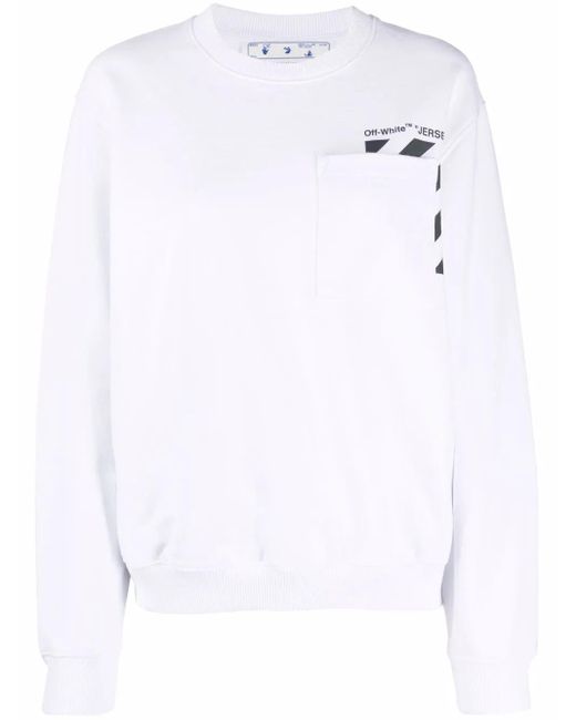 Sudadera con logo Marker y cuello redondo Off-White c/o Virgil Abloh de color White